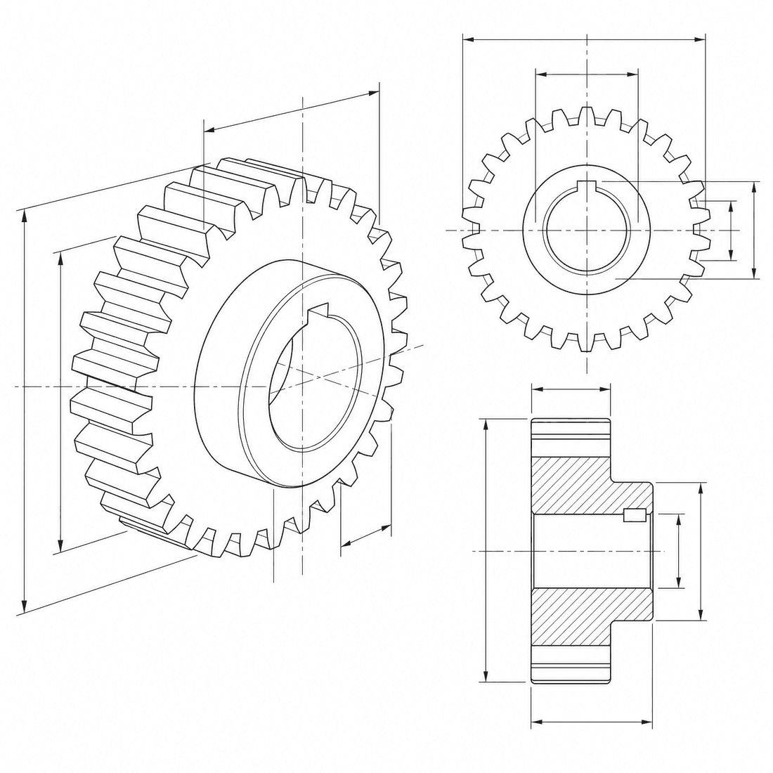 CAD-style technical drawing of a Planetary gear set generated by DrawCAD