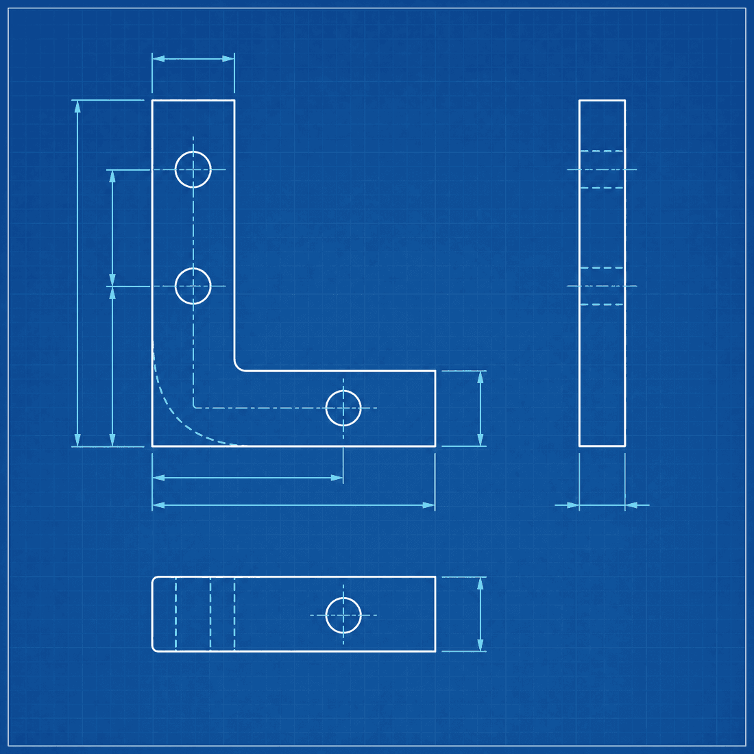 Same part rendered in Engineering blueprint style by DrawCAD