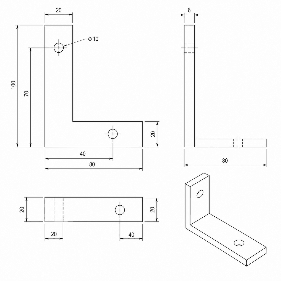 Same part rendered in Isometric view style by DrawCAD