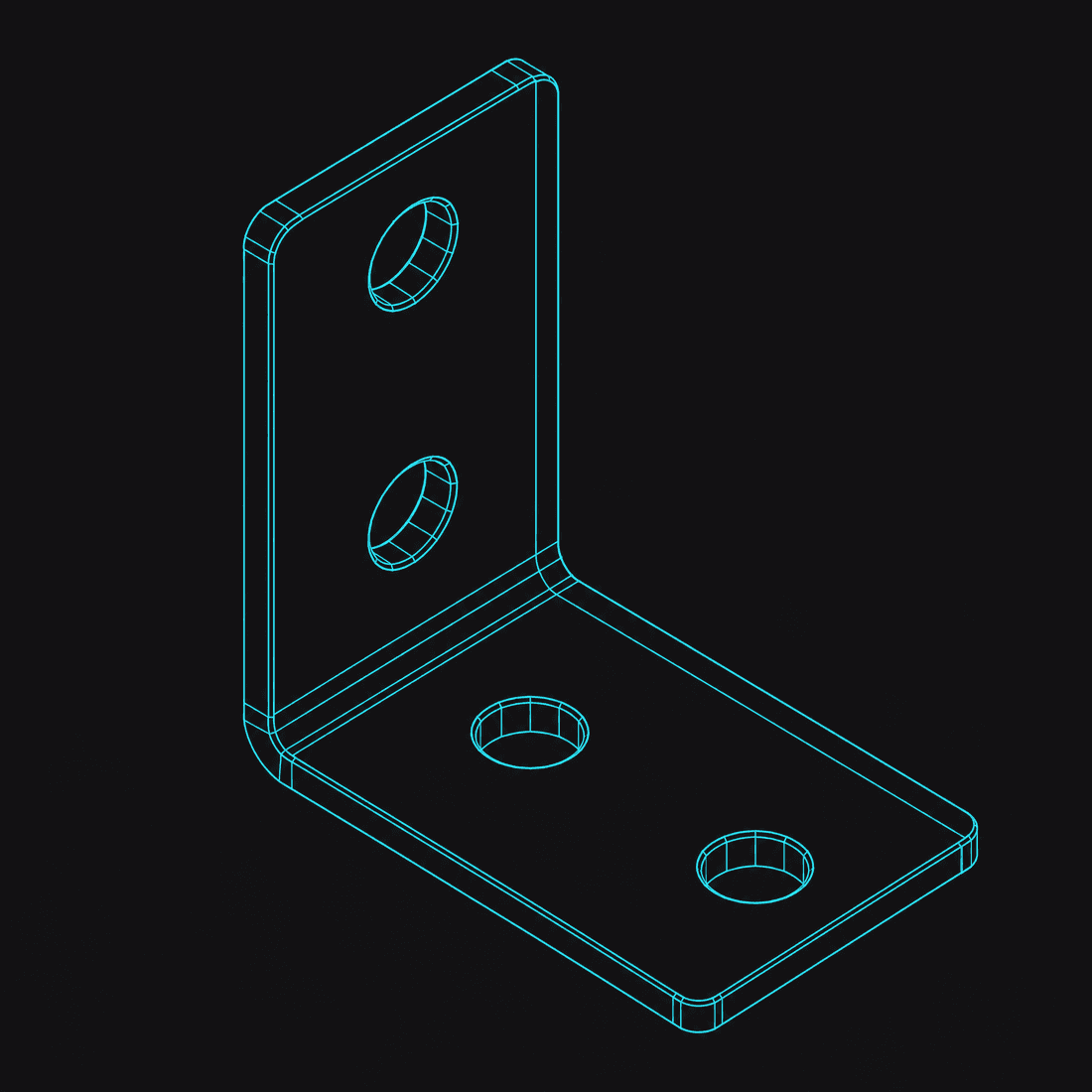 Same part rendered in Wireframe style by DrawCAD