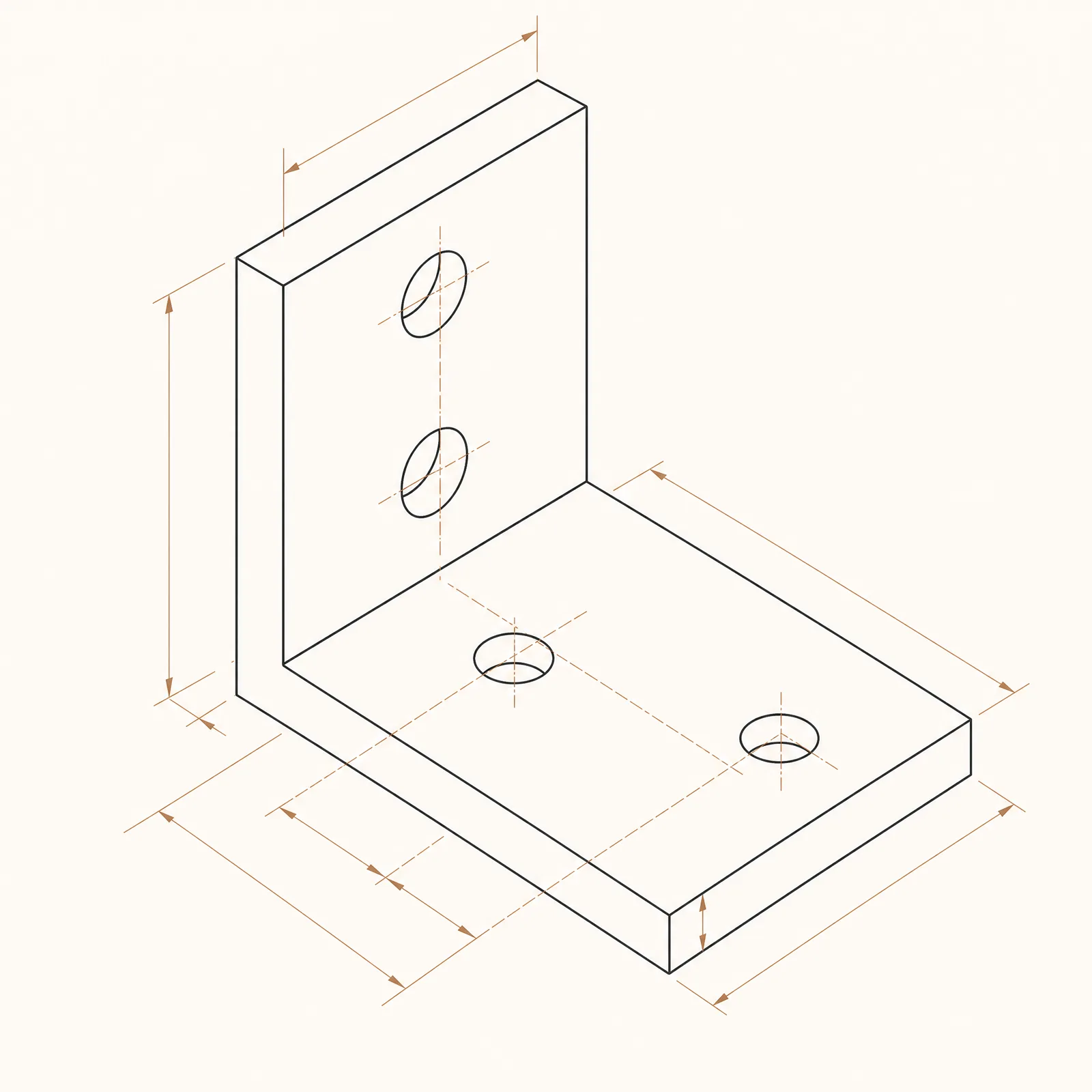 Blueprint-style drone frame drawing